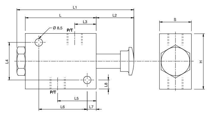 Hydraulic Manual Emergency Stop Valve, VEM 1/2